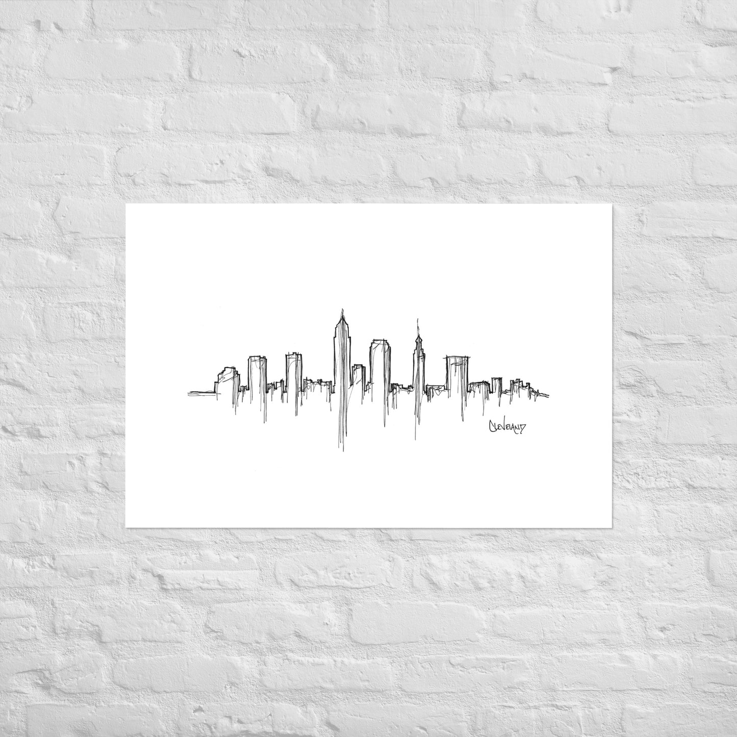 Cleveland Skyline Art Print, Cleveland Print, Cleveland Poster, Wall Art, Original Art Minimalist Art Travel Gift Home Decor Office