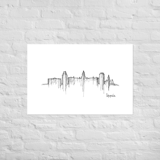 Cheyenne Wyoming Skyline Art Print, Cheyenne Print, Cheyenne Poster, Wall Art, Original Art Minimalist Art Travel Gift Home Decor Office