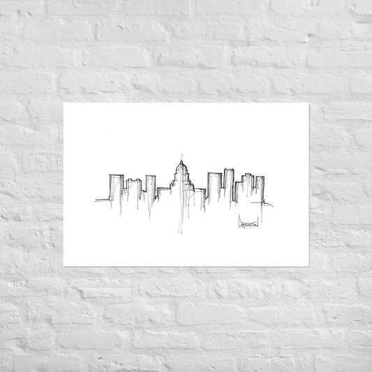 Charleston Skyline Art Print, Charleston Print, Charleston Poster, Wall Art, Original Art Minimalist Art Travel Gift Home Decor Office Decor