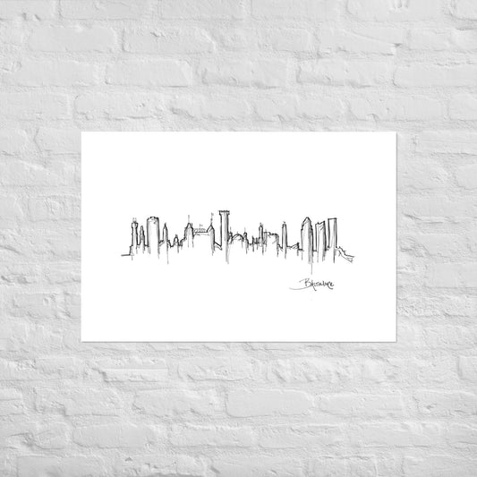 Baltimore Skyline Art Print, Baltimore Print, Baltimore Poster, Wall Art, Original Art Minimalist Art Travel Gift Home Decor Office Decor