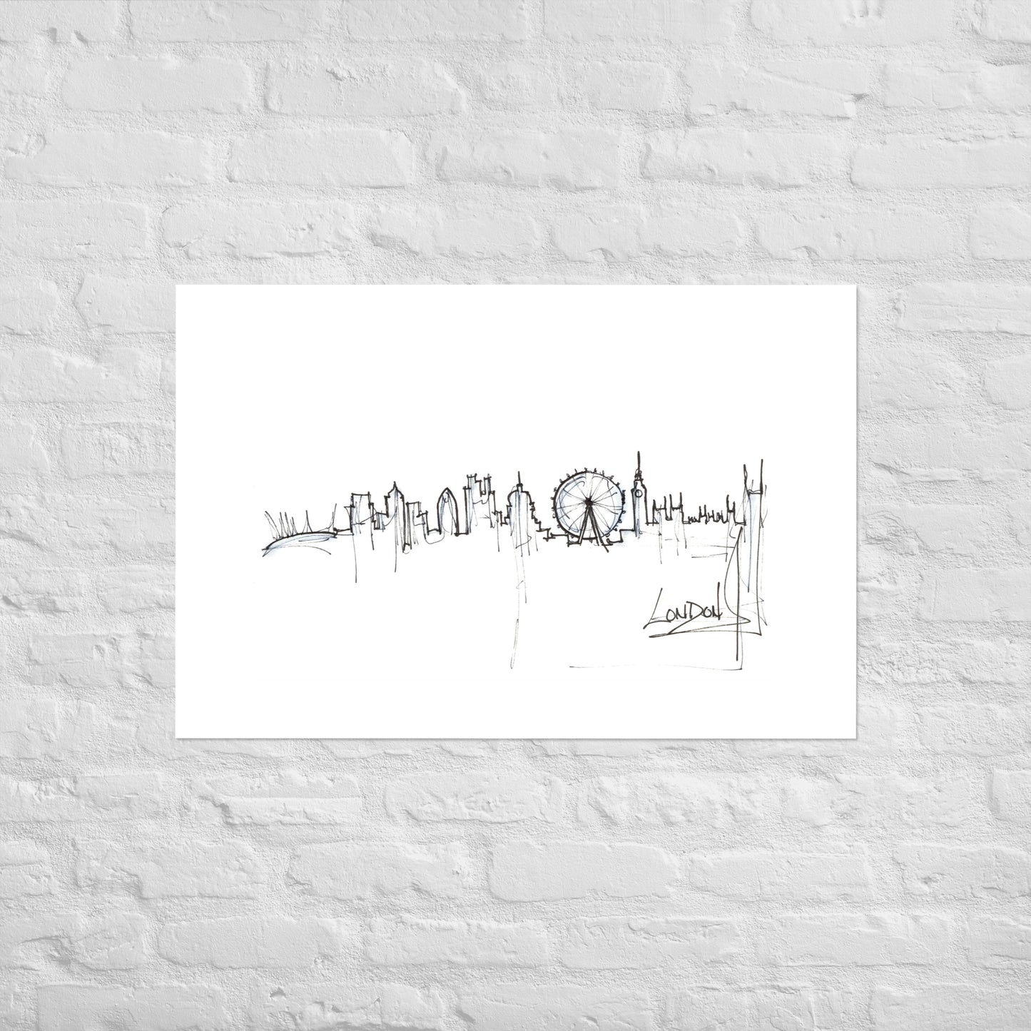 London Skyline Canvas Art Print, London Print, London Poster, Wall Art, Original Art, Minimalist, Office Decor, Travel Gift, Home Decor