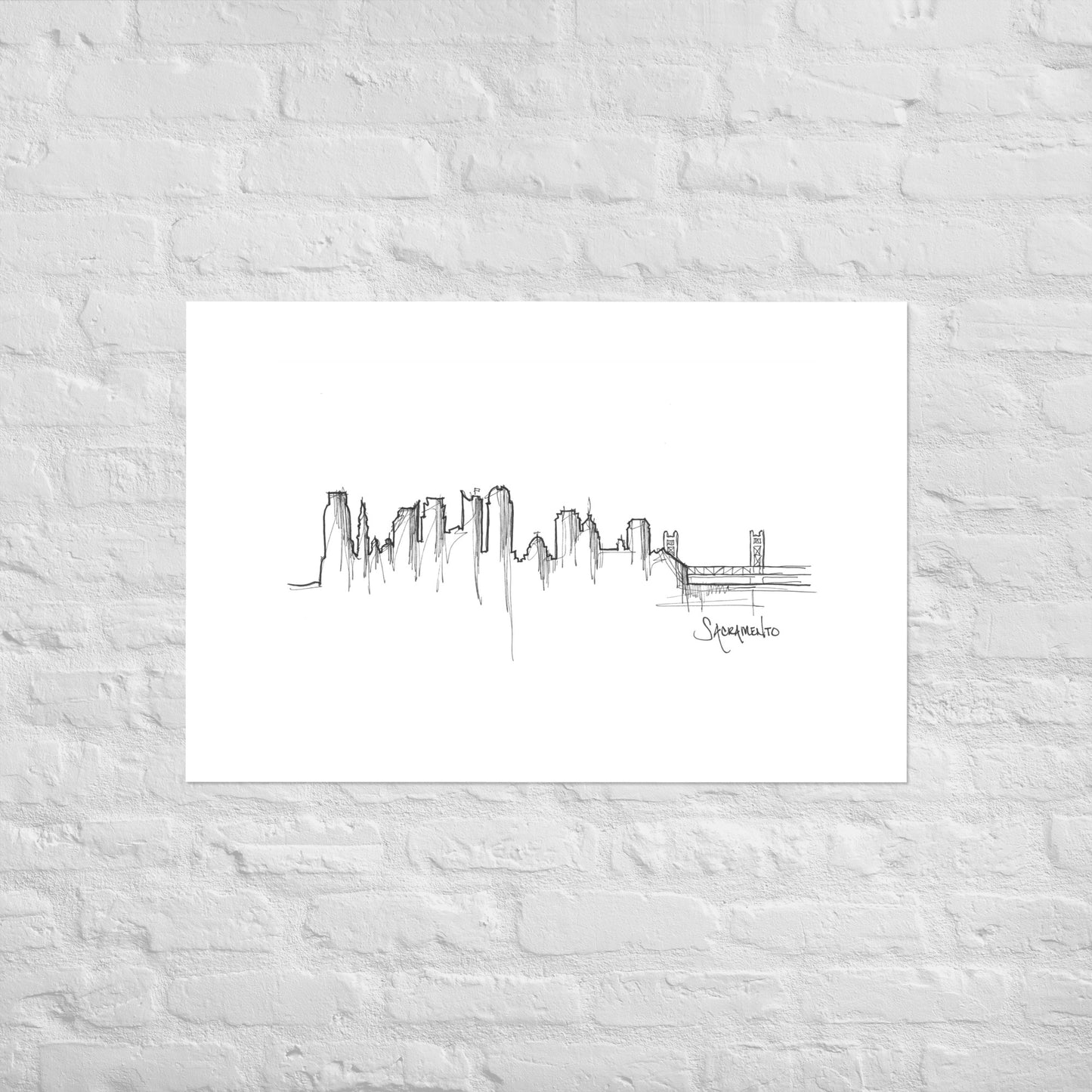 Sacramento Skyline Art Print, Sacramento Print, Sacramento Poster, Wall Art, Original Art Minimalist Art Travel Gift Home Decor Office
