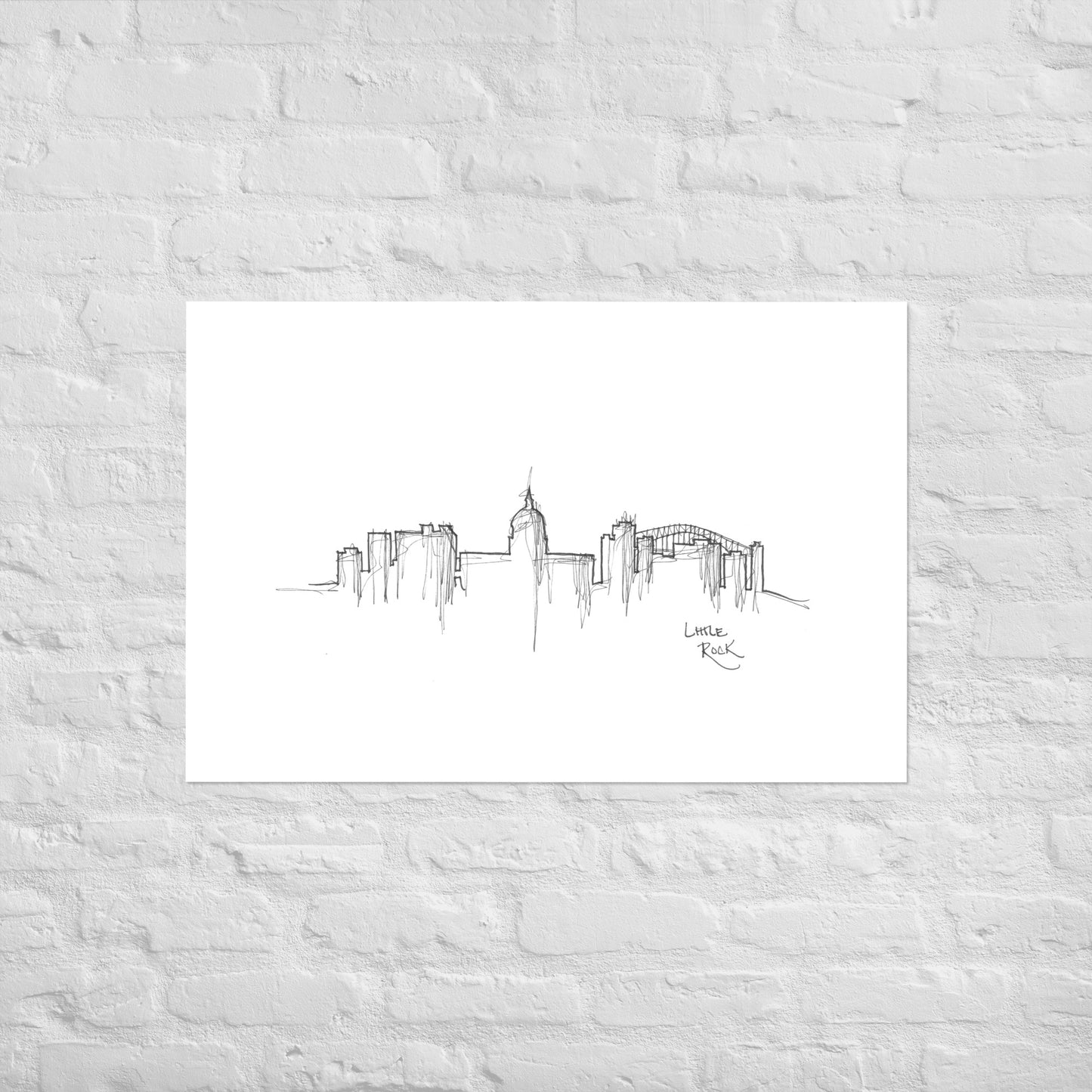 Little Rock Skyline Art Print, Little Rock Print, Little Rock Poster, Wall Art, Original Art Minimalist Art Travel Gift Home Decor Office
