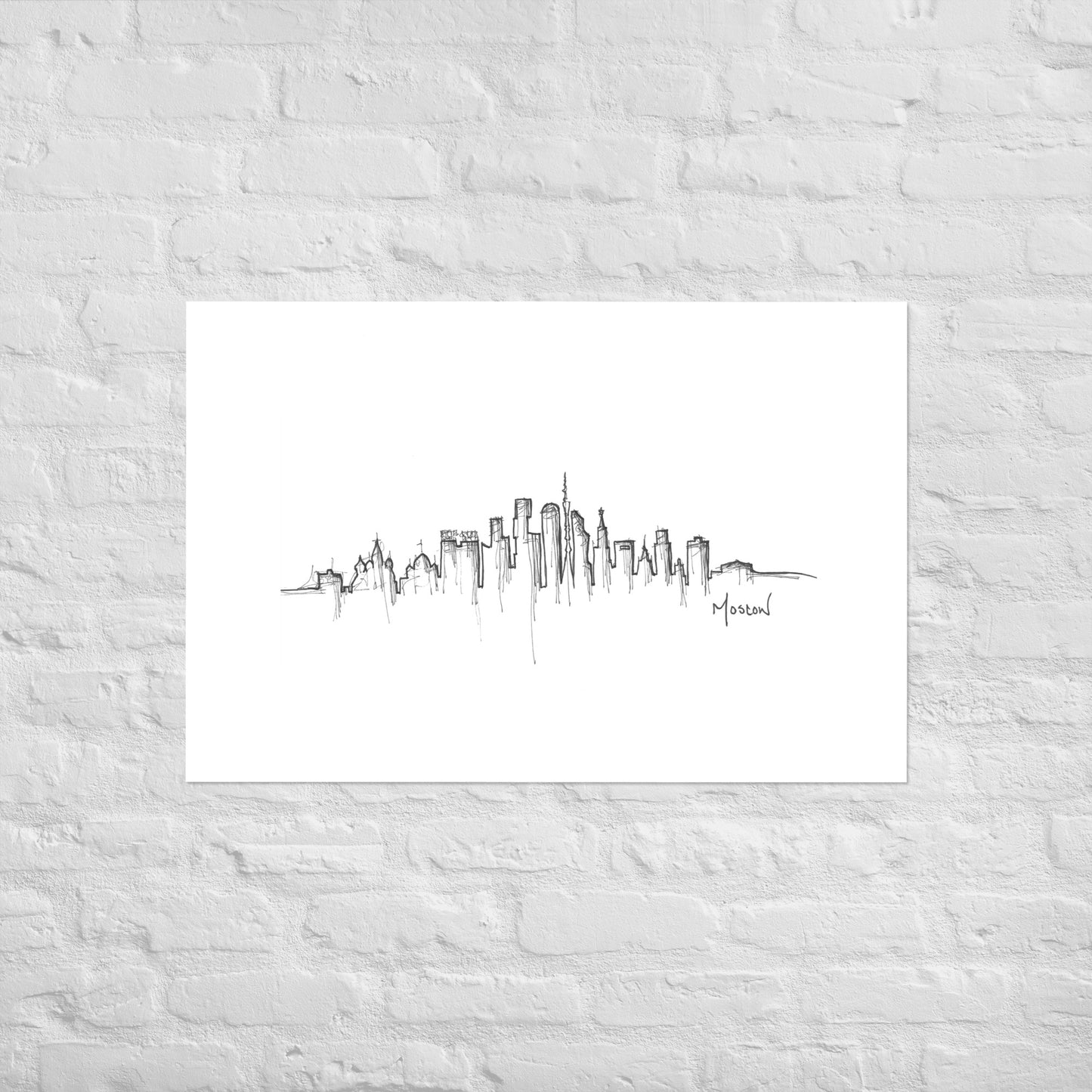Moscow Skyline Art Print, Moscow Print, Moscow Poster, Wall Art, Original Art, Minimalist Art, Travel Gift, Home Decor, Office Decor