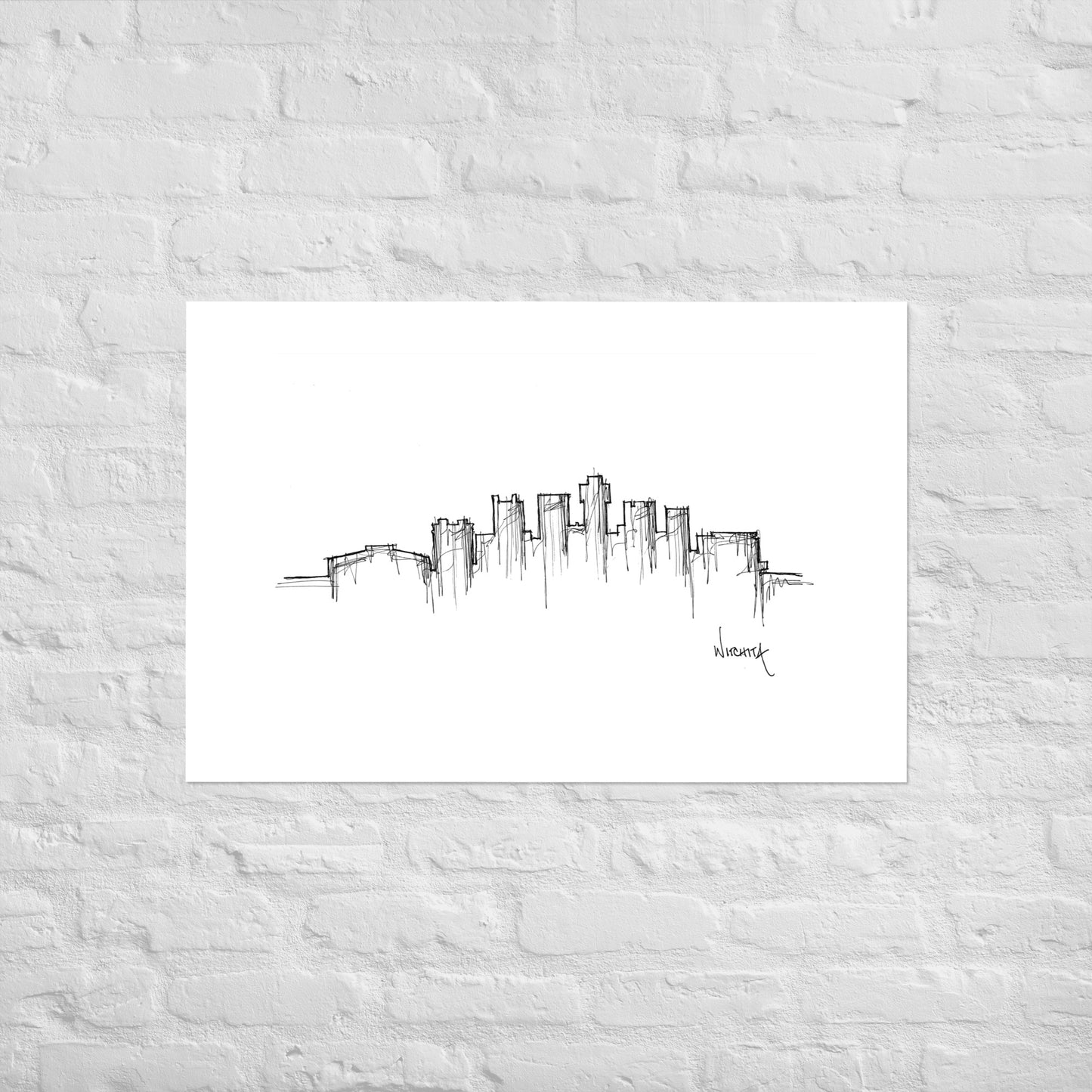 Wichita Skyline Art Print, Wichita Print, Wichita Poster, Wall Art, Original Art, Minimalist Art, Travel Gift, Home Decor, Office Decor