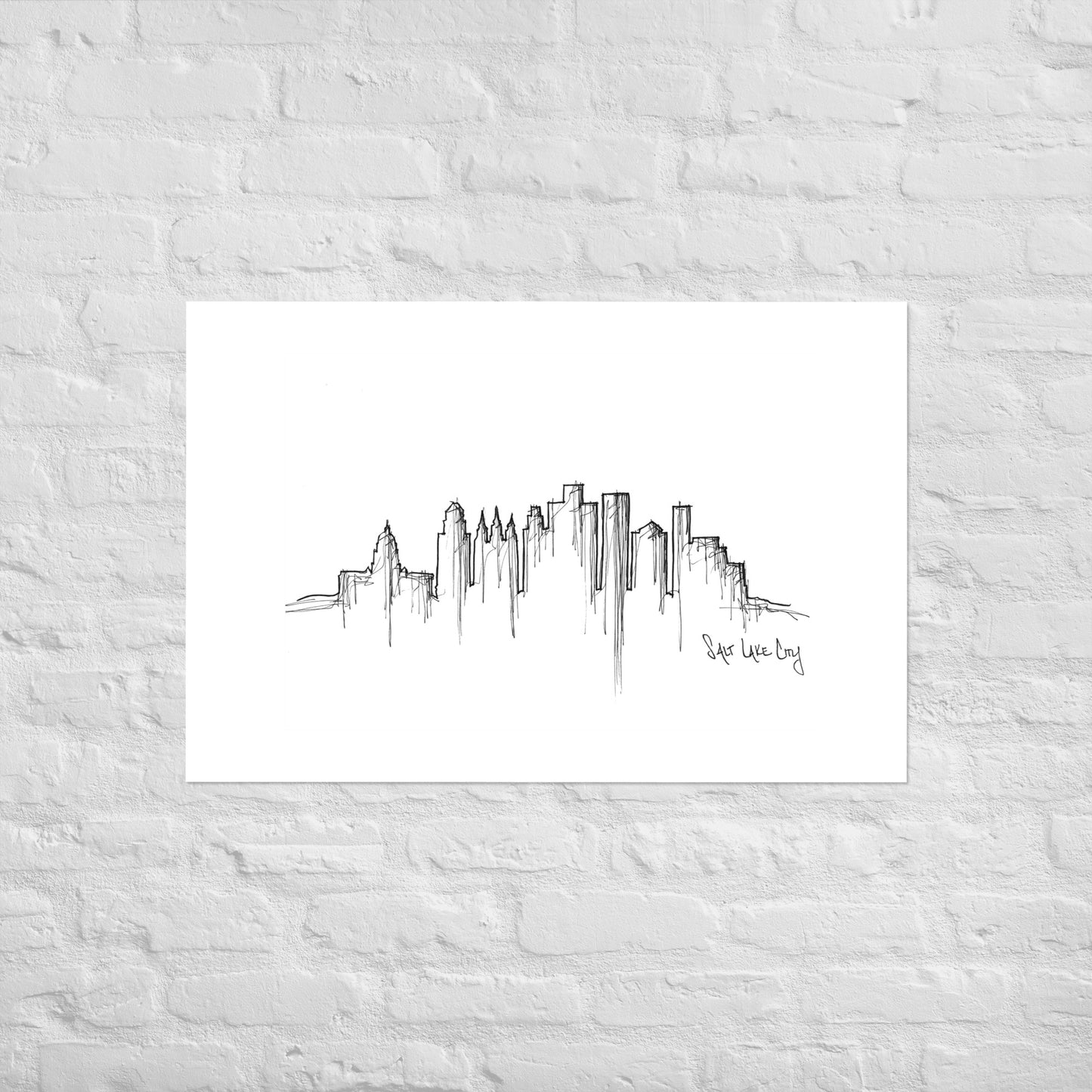 Salt Lake City Skyline Art Print, Salt Lake City Print, Salt Lake City Poster, Wall Art, Original Art, Minimalist Art Travel Gift Home Decor