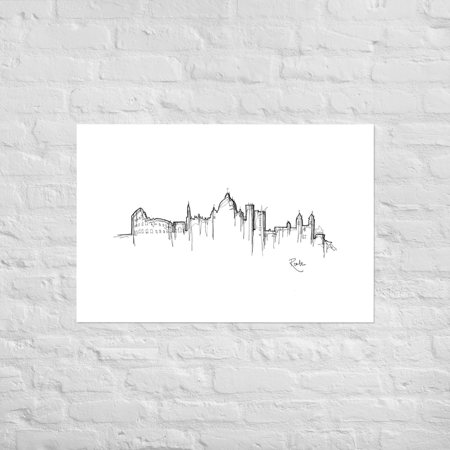 Rome Skyline Art Print, Rome Print, Rome Poster, Wall Art, Original Art, Minimalist Art, Travel Gift, Home Decor, Office Decor