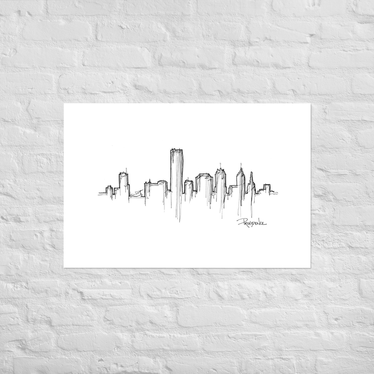 Providence Skyline Art Print, Providence Print, Providence Poster, Wall Art, Original Art, Minimalist Art, Travel Gift, Home Decor, Office