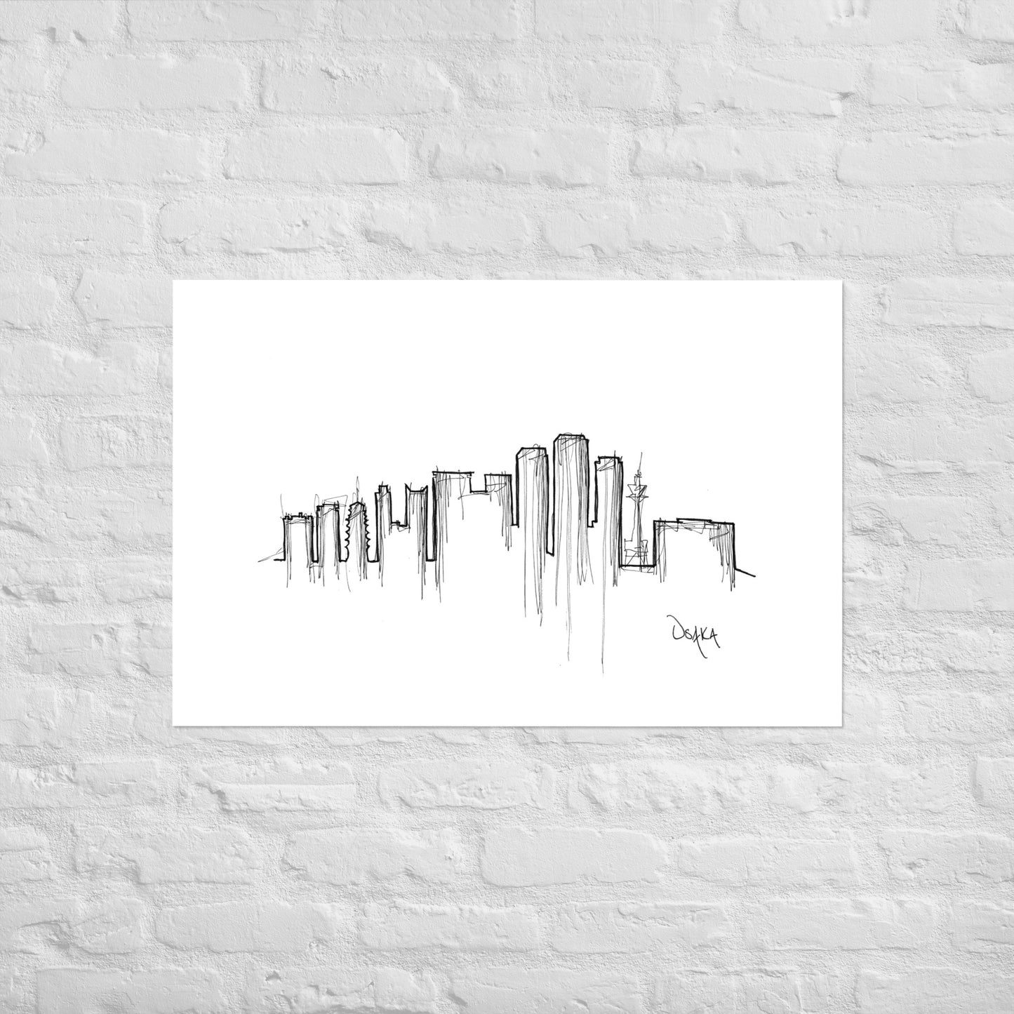 Osaka Skyline Art Print, Osaka Print, Osaka Poster, Wall Art, Original Art, Minimalist Art, Travel Gift, Home Decor, Office Decor