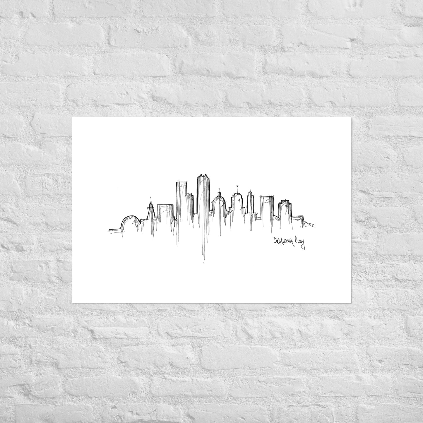 Oklahoma City Skyline Art Print, Oklahoma City Print, Oklahoma City Poster, Wall Art, Original Art Minimalist Art Travel Gift Home Decor