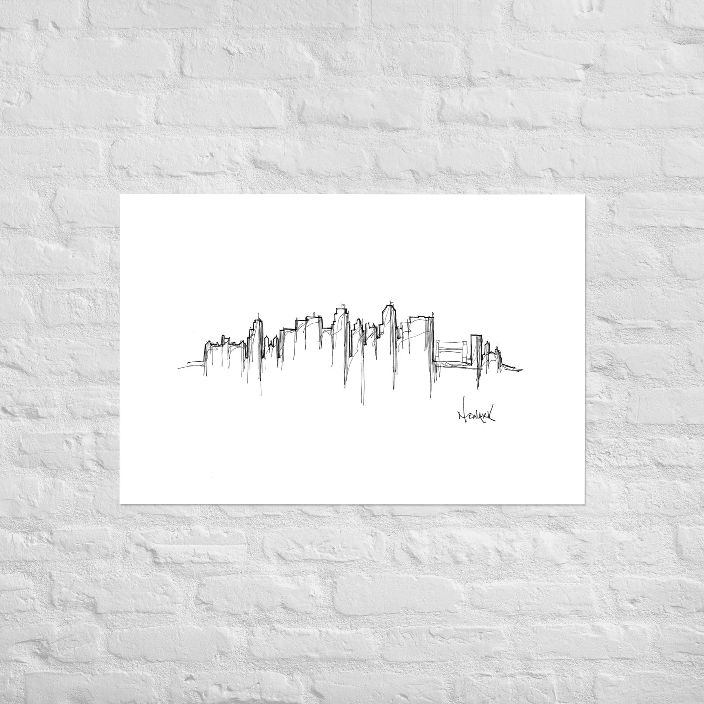 Newark New Jersey Skyline Art Print, Newark Print, Newark Poster, Wall Art, Original Art Minimalist Art Travel Gift Home Decor Office