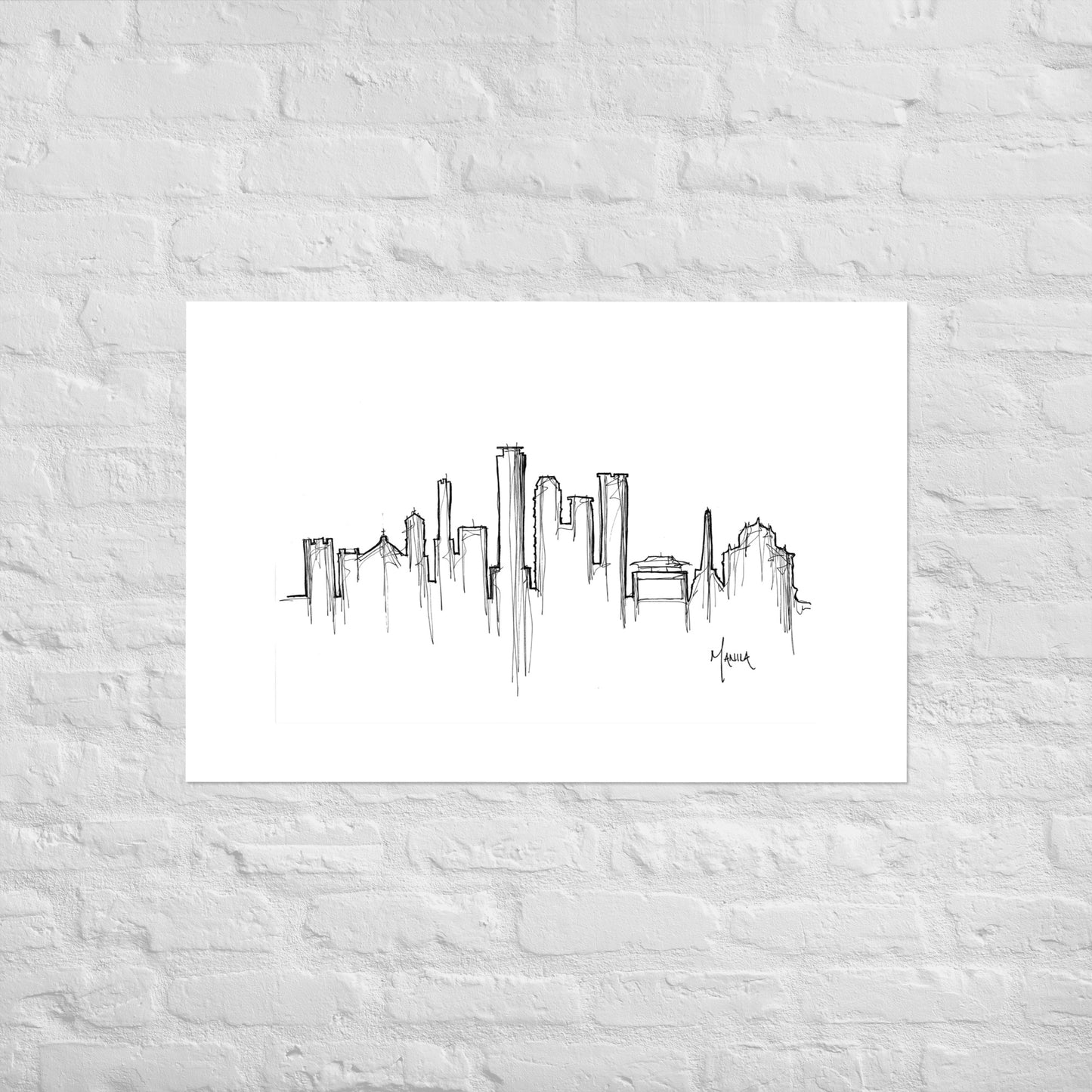 Manila Philippines Skyline Art Print, Manila Print, Manila Poster, Wall Art, Original Art Minimalist Art Travel Gift Home Decor Office Decor