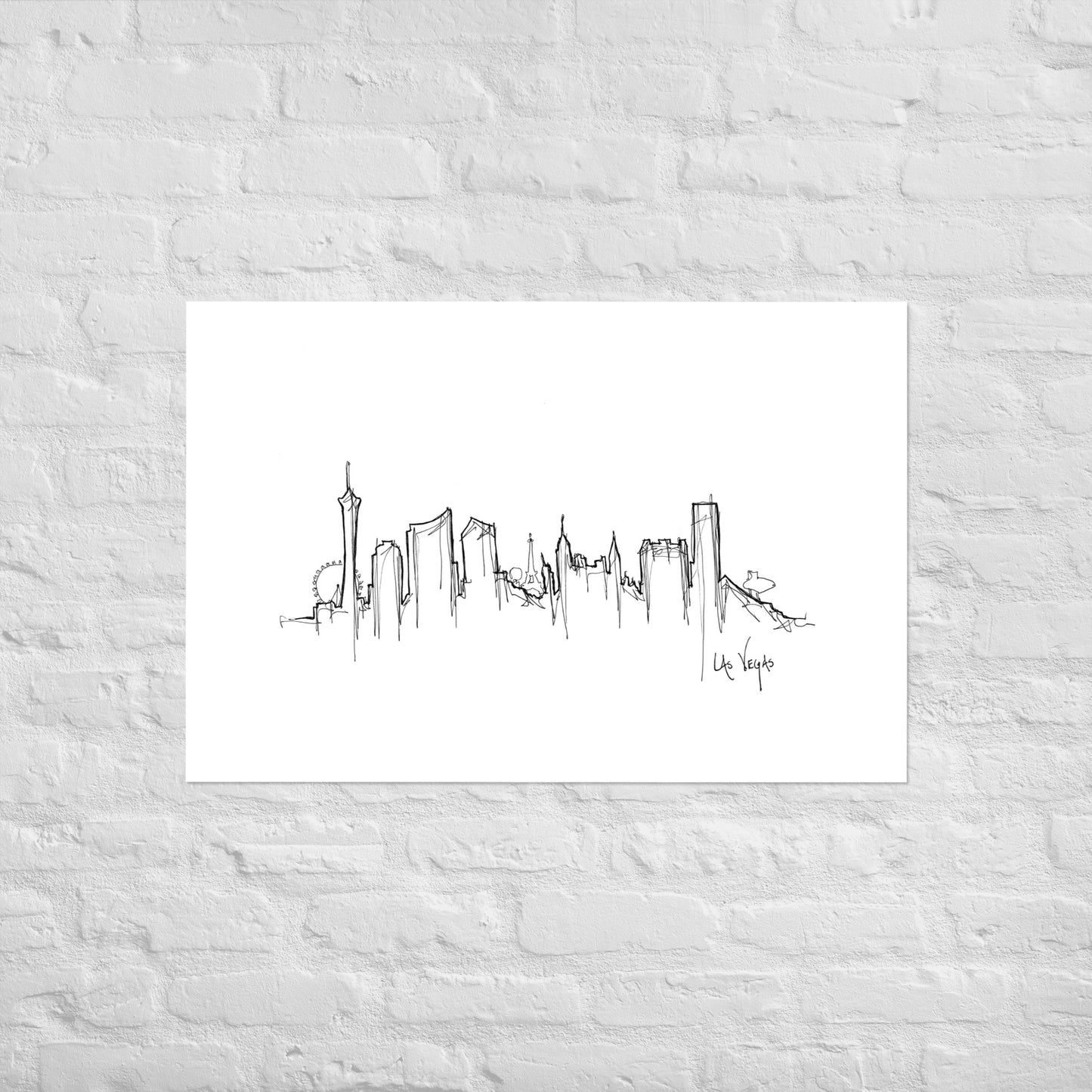 Las Vegas Skyline Art Print, Las Vegas Print, Las Vegas Poster, Wall Art, Original Art Minimalist Art Travel Gift Home Decor Office