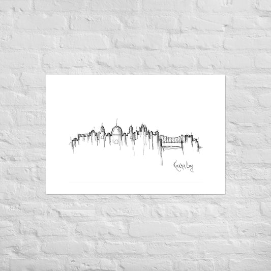 Kolkata City Skyline Art Print, Kolkata City Print, Kolkata City Poster, Wall Art, Original Art Minimalist Art Travel Gift Home Decor Office