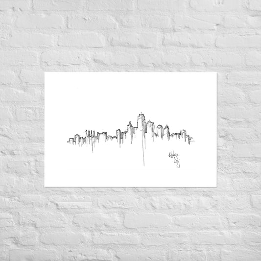 Kansas City Skyline Art Print, Kansas City Print, Kansas City Poster, Wall Art, Original Art Minimalist Art Travel Gift Home Decor Office