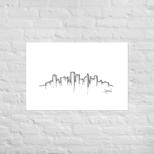 Jackson Skyline Art Print, Jackson Print, Jackson Poster, Wall Art, Original Art Minimalist Art Travel Gift Home Decor Office Decor