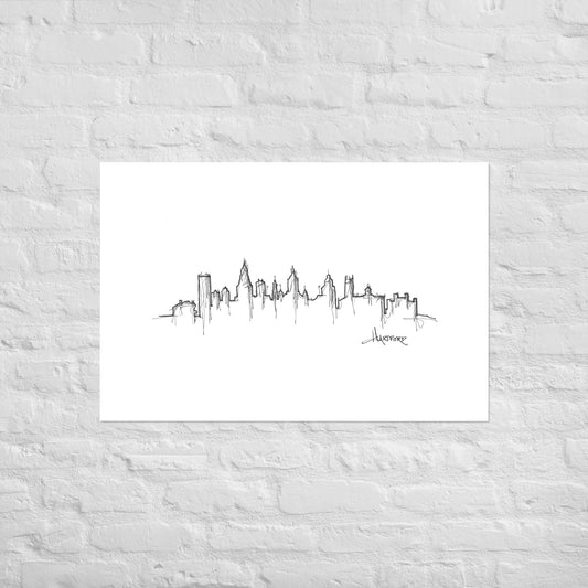Hartford Skyline Art Print, Hartford Print, Hartford Poster, Wall Art, Original Art Minimalist Art Travel Gift Home Decor Office Decor