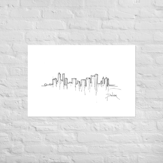 Denver Skyline Art Print