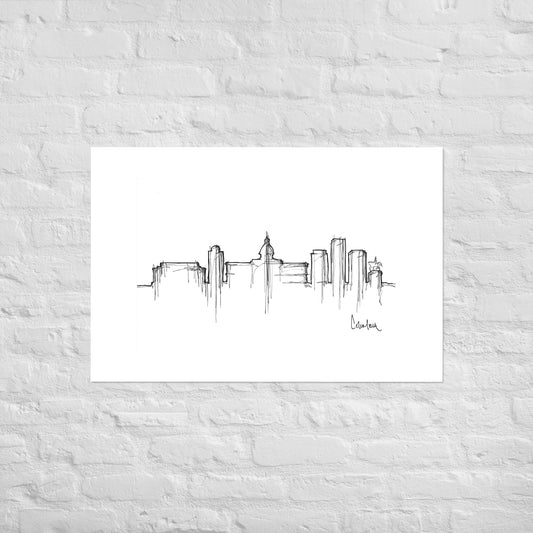 Columbia South Carolina Skyline Art Print