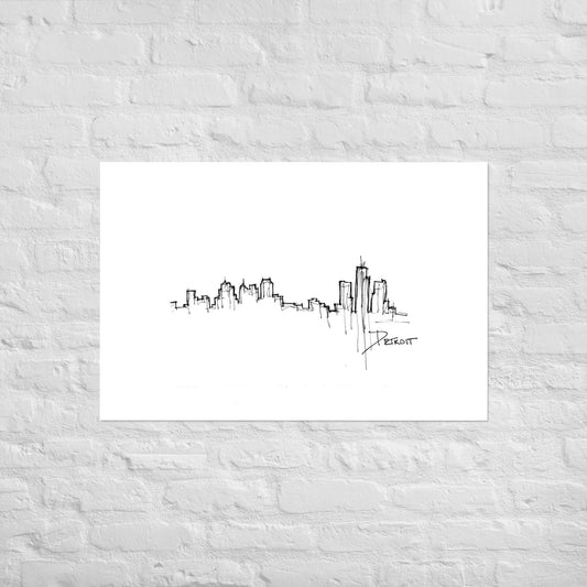 Detroit Skyline Art Print