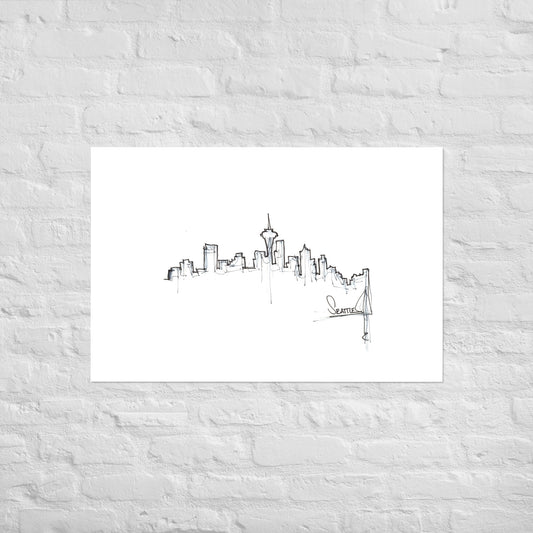 Seattle Skyline Art Print