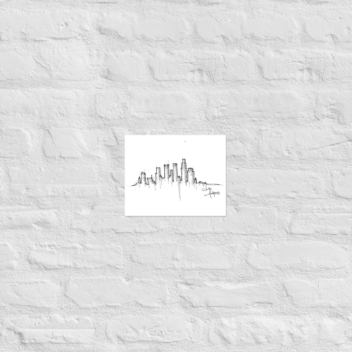 Los Angeles Skyline Art Print, Los Angeles Print, Los Angeles Poster, Wall Art, Original Art, Minimalist Office Decor Travel Gift Home Decor