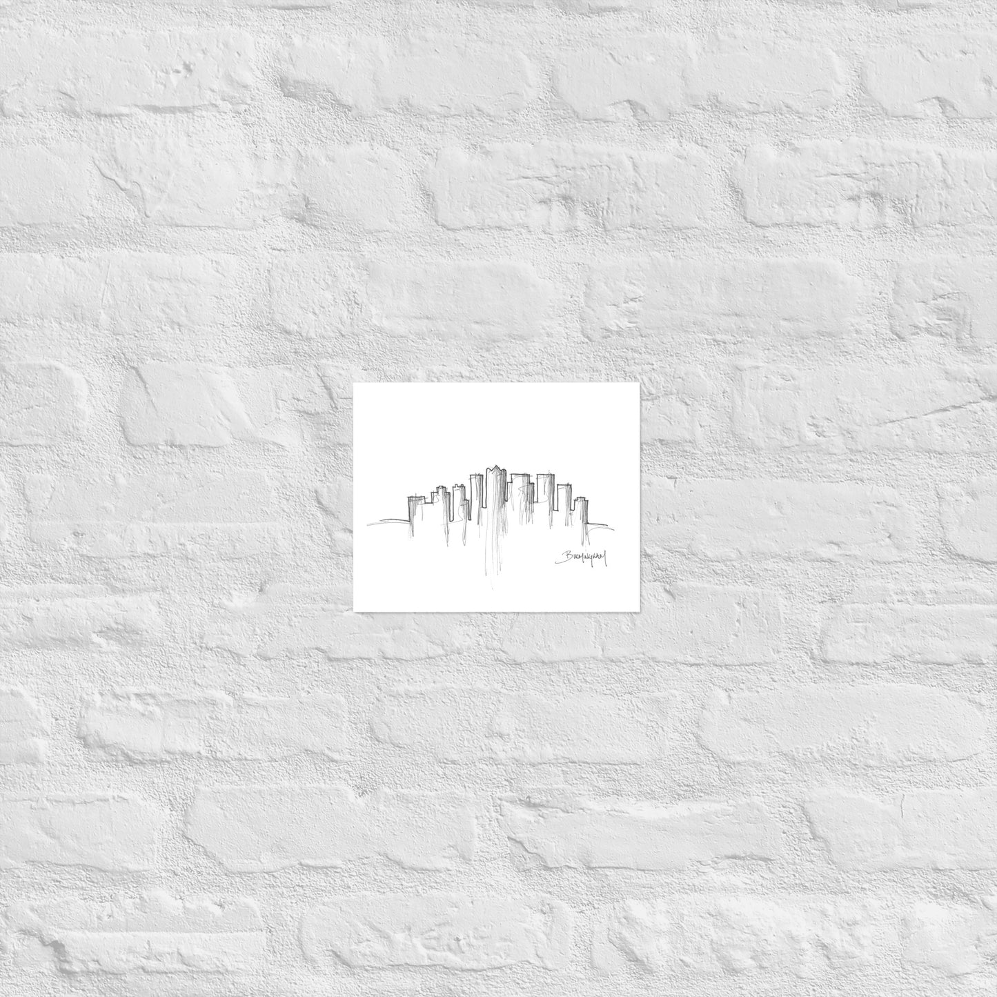 Birmingham Skyline Art Print, Birmingham Print, Birmingham Poster, Wall Art, Original Art Minimalist Art Travel Gift Home Decor Office Decor
