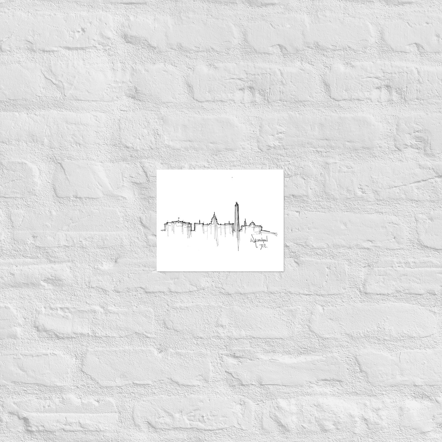 Washington D.C. Skyline Art Print, D.C. Print, D.C. Poster, Wall Art, Original Art, Minimalist Art, Office Decor, Travel Gift, Home Decor