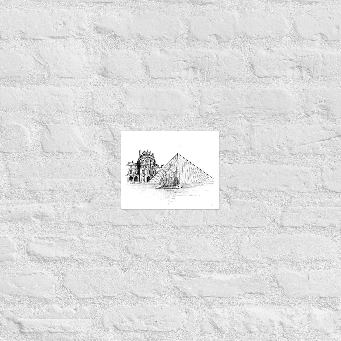Louvre Paris Art Print, Wall Art, The Louvre Museum, Architecture Art, Black and White, Original Art, Office Decor, Travel Gift, Home Decor