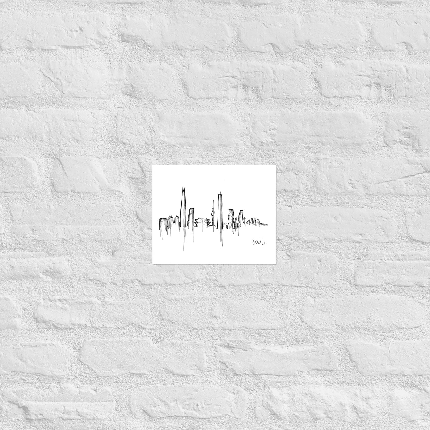 Seoul Skyline Art Print, Seoul Print, Seoul Poster, Wall Art, Original Art, Minimalist Art Travel Gift Home Decor Office Decor