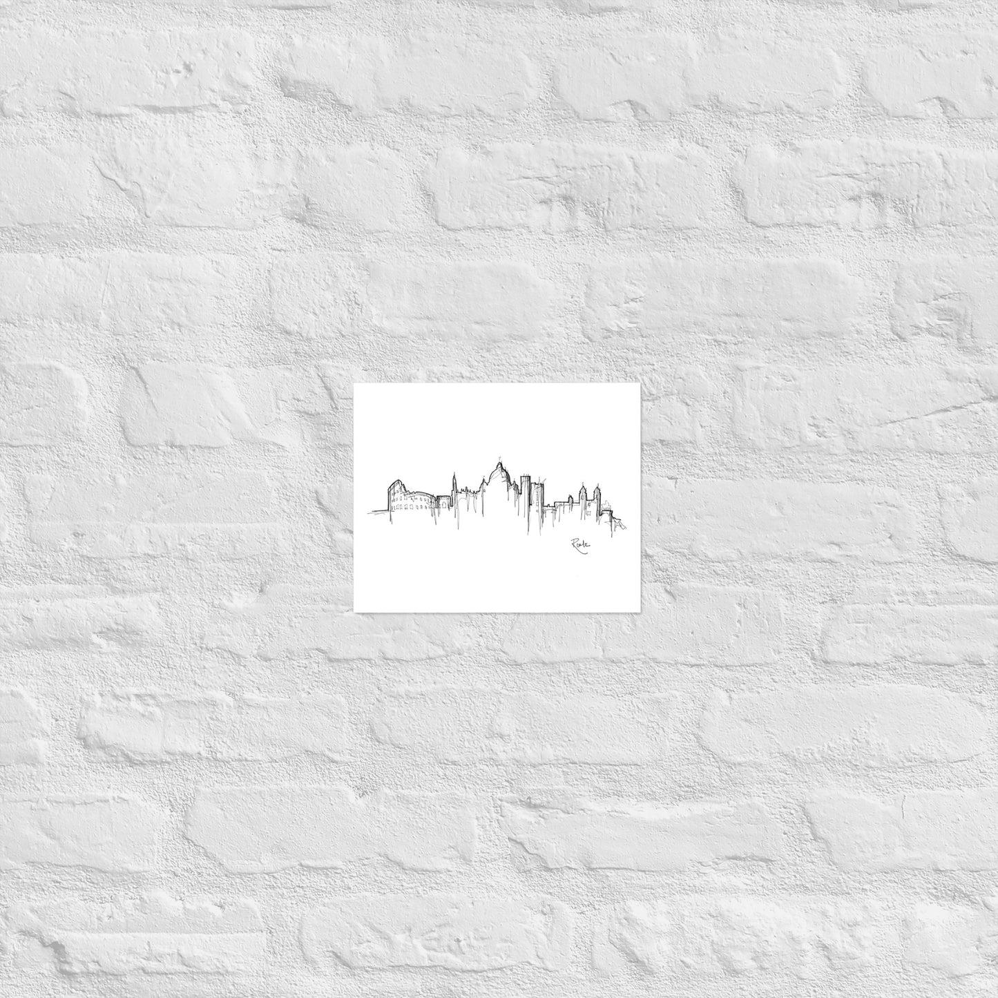Rome Skyline Art Print, Rome Print, Rome Poster, Wall Art, Original Art, Minimalist Art, Travel Gift, Home Decor, Office Decor
