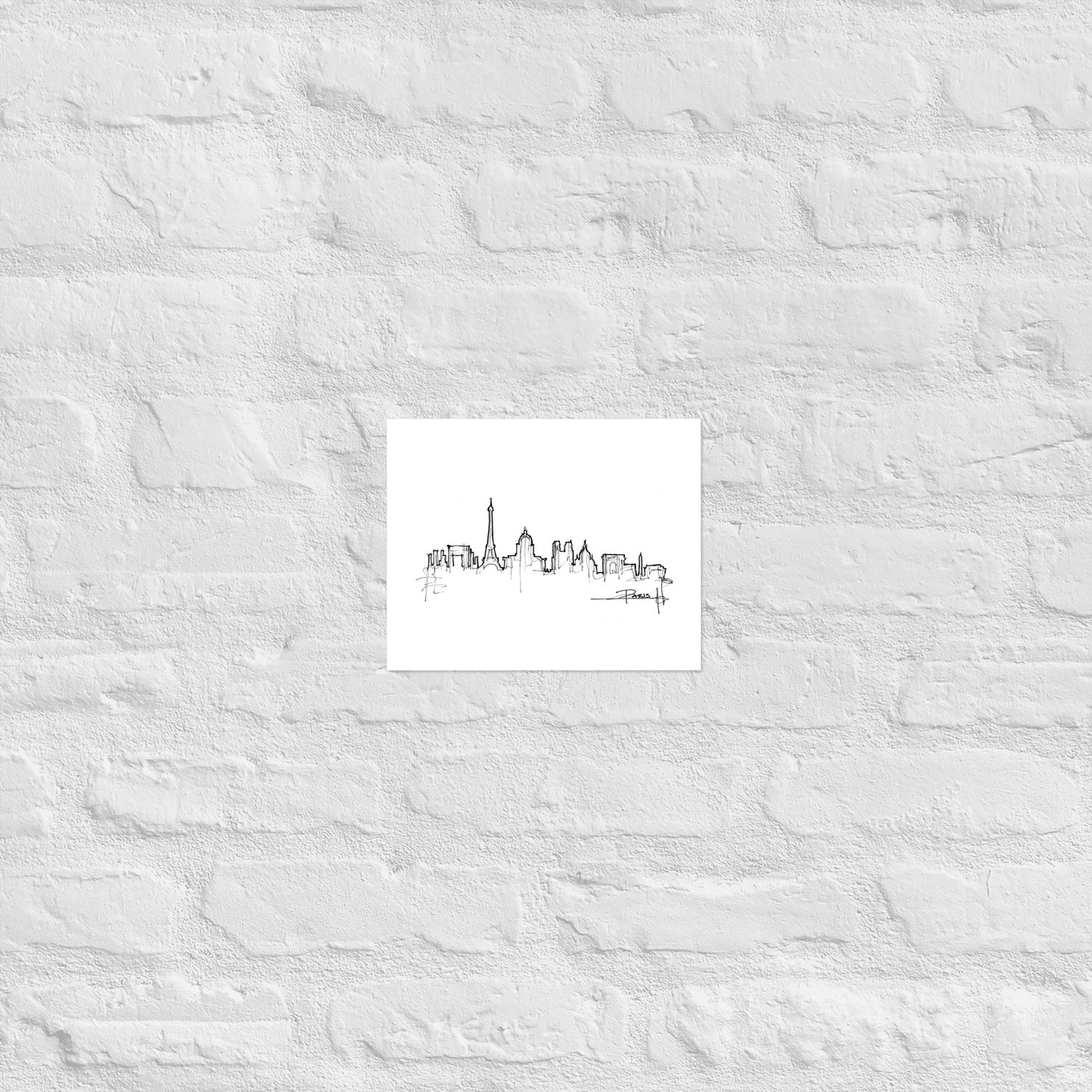Paris Skyline Art Print, Paris Print, Paris Poster, Wall Art, Original Art, Minimalist Art, Office Decor, Travel Gift, Home Decor