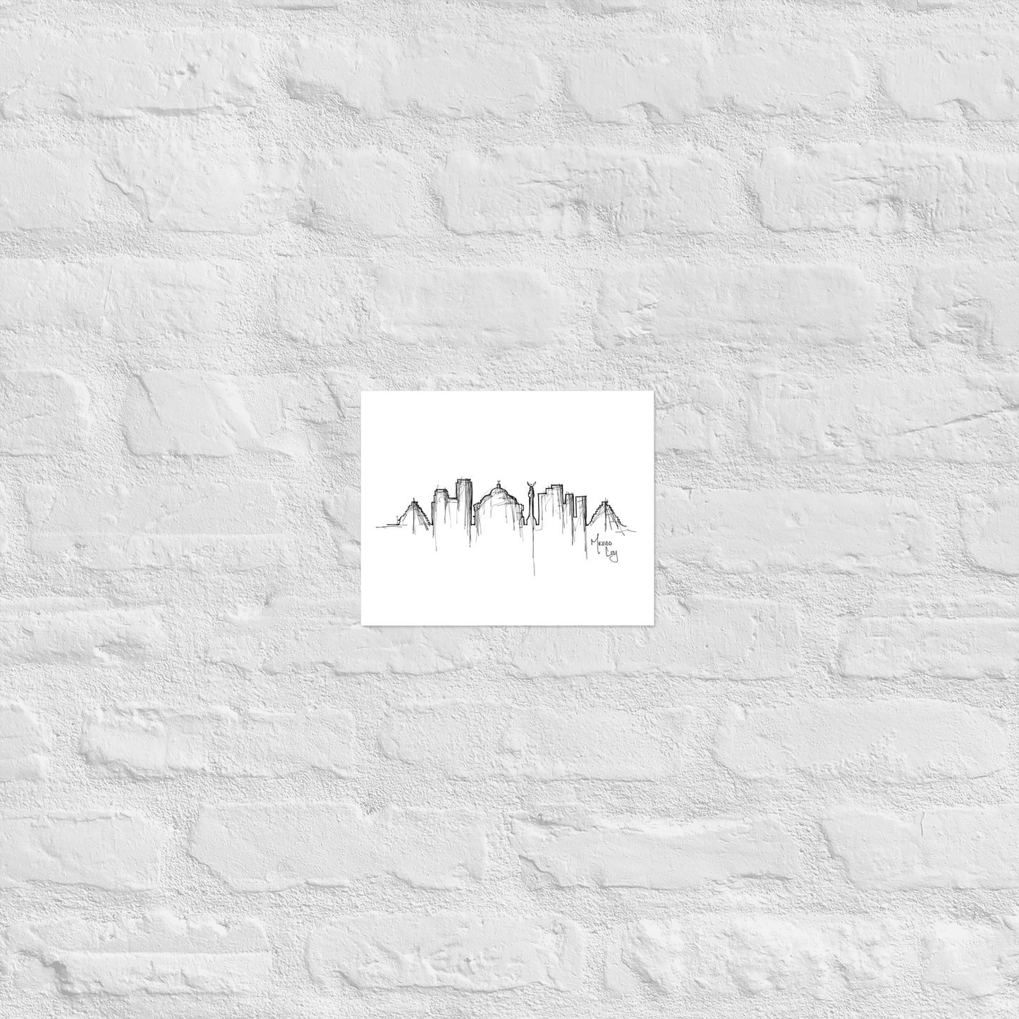 Mexico City Skyline Art Print, Mexico City Print, Mexico City Poster, Wall Art, Original Art Minimalist Art Travel Gift Home Decor Office